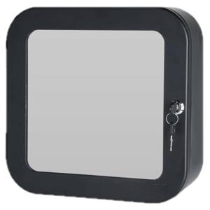 Bathroom Solutions Medicijnkastje - zwart - met spiegel en slot - 32 x 32 cm