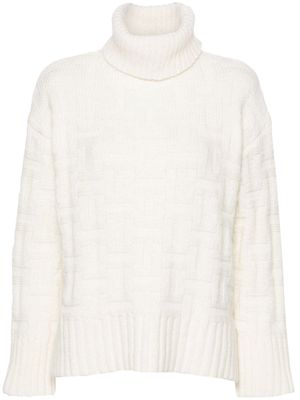 Tommy Hilfiger pull à motif monogrammé en jacquard - Blanc
