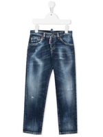 DSQUARED2 KIDS jean droit à effet usé - Bleu