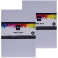 Canvas schilderdoek - 12x stuks - A4 formaat - blanco hobby schilderpaneel