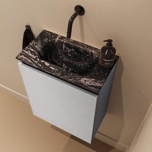 Toiletmeubel Mondiaz Ture Dlux | 40 cm | Meubelkleur Plata | Eden wastafel Lava Midden | Zonder kraangat