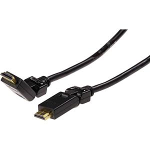 Schwaiger HDMS15533 HDMI-kabel HDMI Aansluitkabel HDMI-A-stekker, HDMI-A-stekker 1.50 m Zwart 4K UHD, Vergulde steekcontacten