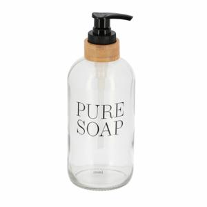 Zeeppompje - 500ml - glas / bamboe - rond - pure soap - vrijstaand