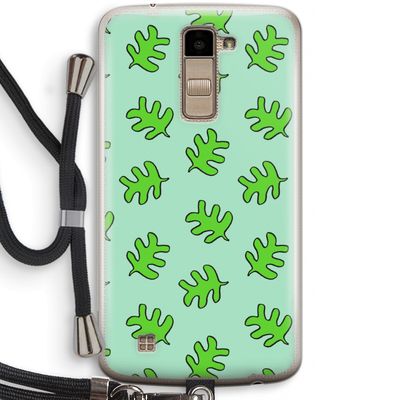 Groene blaadjes: LG K10 (2016) Transparant Hoesje met koord