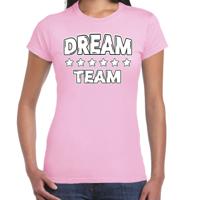 Cadeau Sport T-shirt dames - Dream Team - licht roze - Team Building - sportkleding voor dames