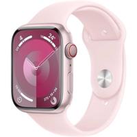 Apple Watch 9 GPS 45mm rosé alu lichtroze sportband S/M - thumbnail