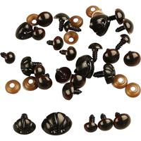 Creativ Company Teddybeer ogen & neuzen, d 10-15 mm, afm 15-25 mm, 130 div/ 1 doos