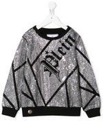 Philipp Plein sweat à logo à ornements en cristal - Noir
