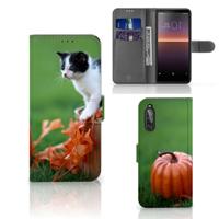 Sony Xperia 10 II | Telefoonhoesje | Met pasjeshouder | Kitten