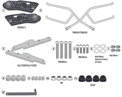 GIVI TR Remove-X Zadeltashouders, Motorspecifieke bagage, TR4118