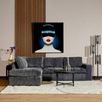 MySofa Teddy | Divan links + 2,5-zits | Antraciet