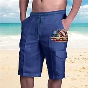 KEFITEVD Lichte outdoor bermuda shorts voor heren, sneldrogende broek, korte wandelbroek, ademende trekkingbroek, meerdere zakken, zomerfietsbroek, wit, 36