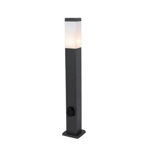 QAZQA Buitenlamp donkergrijs 80 cm met stopcontact IP44 - Malios