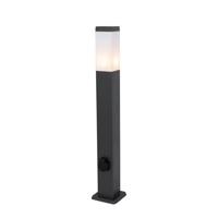 QAZQA Buitenlamp donkergrijs 80 cm met stopcontact IP44 - Malios