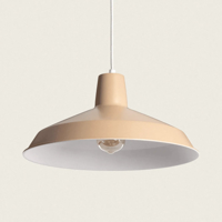 Industriele hanglamp geel met E27 fitting &apos;Abigail&apos;-Beige