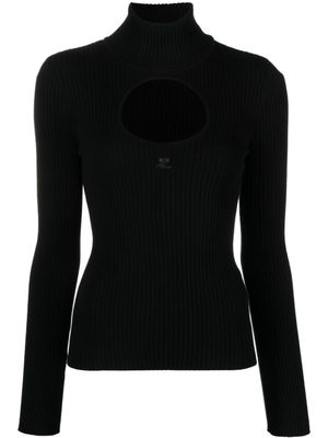 Courrèges pull à logo brodé - Noir
