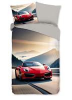 Good Morning Kinderdekbedovertrek "rode sportieve auto" - Multi - (140x200/220 cm) - Katoen