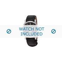 Seiko horlogeband SUK005P1 / 5Y85 0AH0 / 4KK8JZ Leder Zwart 17mm + wit stiksel - thumbnail