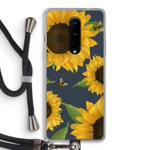 Sunflower and bees: OnePlus 8 Transparant Hoesje met koord