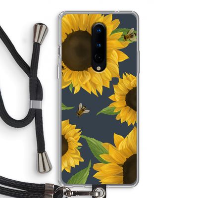 Sunflower and bees: OnePlus 8 Transparant Hoesje met koord