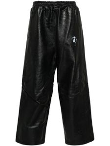 Doublet pantalon de jogging à effet peau de crocodile - Noir