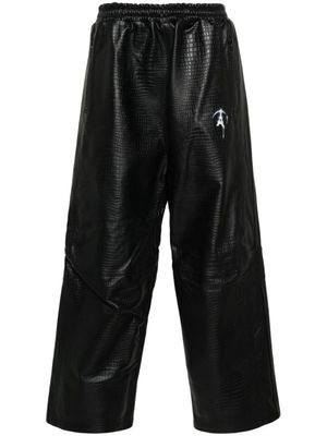 Doublet pantalon de jogging à effet peau de crocodile - Noir