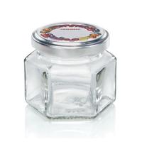 Leifheit 3209 jampot zeshoekig 106 ml glas/zilver