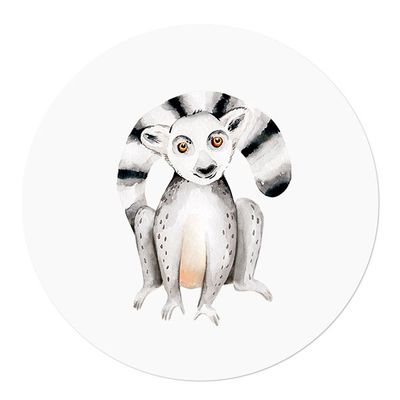 Muurcirkel Afrikaanse Dieren Maki 40 Aluminium Ophangsysteem