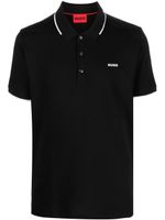 HUGO polo en coton à logo imprimé - Noir