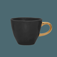 Good Morning kopje Koffie Ø8 cm - Zwart (set van 4)