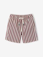 Gestreept bermuda voor jongens rood, gestreept