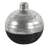 Countryfield vaas terri rond l zwart/zilverkleurig 17 cm | 6 stuks