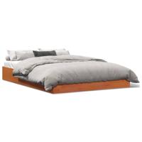 Bedframe massief grenenhout wasbruin 160x200 cm