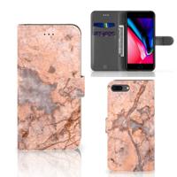 Apple iPhone 7 Plus | 8 Plus | Bookcase | Marmer Oranje
