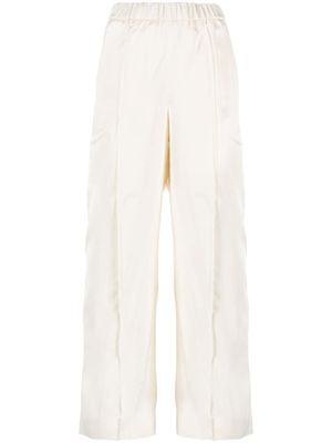 Jil Sander pantalon ample à taille élastiquée - Blanc