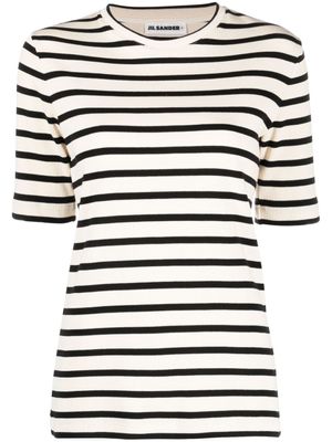 Jil Sander t-shirt en coton à rayures - Tons neutres