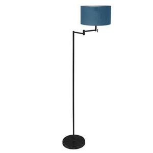 Mexlite Vloerlamp Bella Zwart Lampenkap Ø 30cm Blauw E27 Fitting