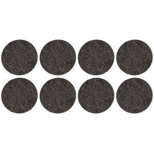8x Zwarte meubelviltjes/antislip stickers 2,6 cm   -