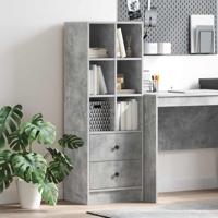 Hoge kast Betonnen Grijs 45,5x34x127 cm Gelaagd hout