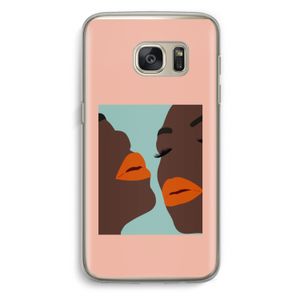 Orange lips: Samsung Galaxy S7 Transparant Hoesje