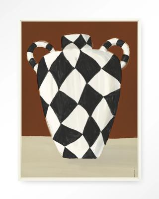 Urban Cotton Wandkleed 'Vivid Vase 01' 80 x 110cm in Floating Frame - off white