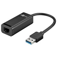 Goobay 39038 tussenstuk voor kabels USB Type-A RJ-45 Zwart - thumbnail