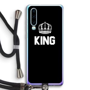 King zwart: Huawei P30 Transparant Hoesje met koord