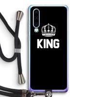 King zwart: Huawei P30 Transparant Hoesje met koord