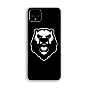 Angry Bear (black): Pixel 4 XL Transparant Hoesje