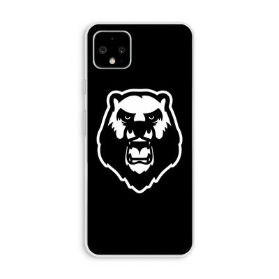 Angry Bear (black): Pixel 4 XL Transparant Hoesje