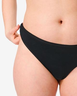 HEMA Damesstring katoen - 2 stuks zwart (zwart)