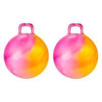 Skippybal marble - 2x - oranje/roze - D45 cm - buitenspeelgoed voor kinderen