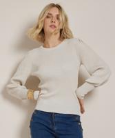 rib glitter trui met pofmouw rib glitter trui met pofmouw