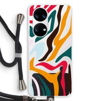 Colored Zebra: Huawei P50 Transparant Hoesje met koord